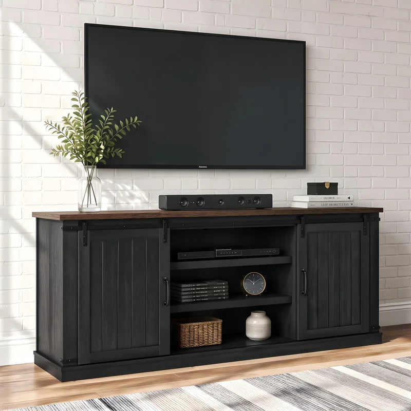 TV Stand & Media Console with Storage  Wooden Bazar