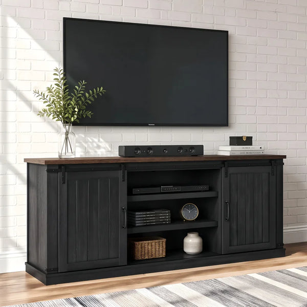 TV Stand & Media Console with Storage  Wooden Bazar