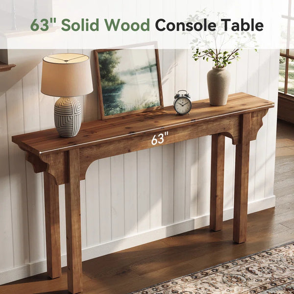 Mid-Century Modern Solid Wood Console Table  Wooden Bazar