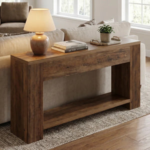 Industrial Console Table with Manufactured Wood Top  Wooden Bazar