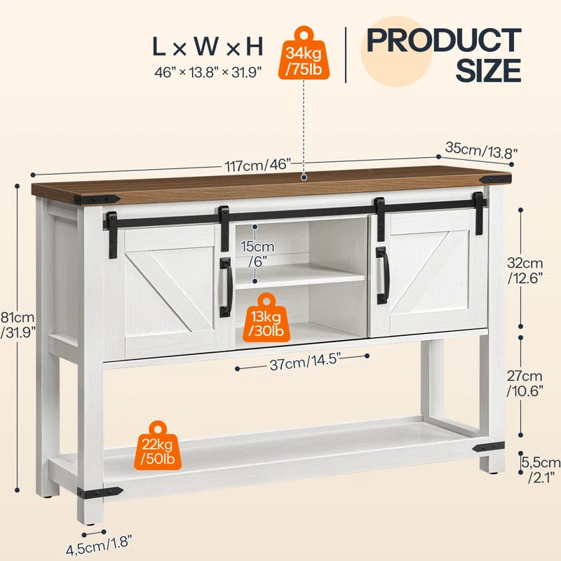 Ordonez 31.9'' H Rectangular Console Table with Shelf  Wooden Bazar