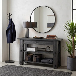 Solid Wood Top Console Table – Black Entryway & Hallway Table  Wooden Bazar
