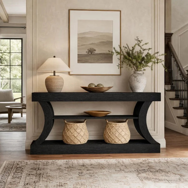 Rustic Farmhouse Console Table for Entryway & Living Room  Wooden Bazar