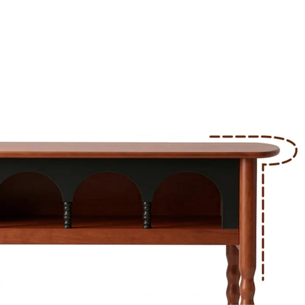 Solid Wood Console Table with Storage – Walnut  Wooden Bazar