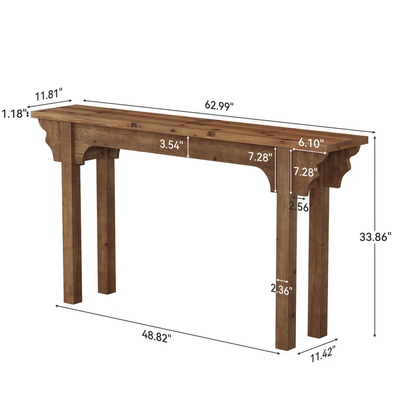 Mid-Century Modern Solid Wood Console Table  Wooden Bazar