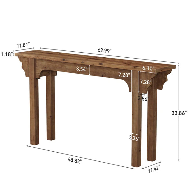 Mid-Century Modern Solid Wood Console Table  Wooden Bazar