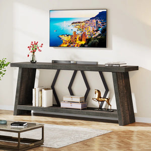 Extra-Long Console Table with Spacious Tabletop  Wooden Bazar