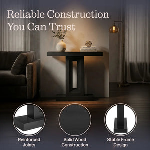 36-Inch Solid Wood Console Table – Black  Wooden Bazar