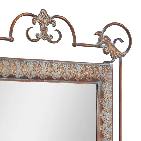 Lulu 2-Piece Bronze Metal Leaf Console Table with Mirror – 32"H  Wooden Bazar