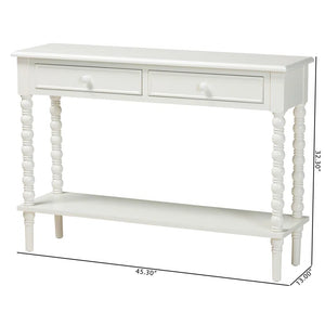 Laura Baxton Studio Malinda Classic Black Wood 2-Drawer Console Table  Wooden Bazar