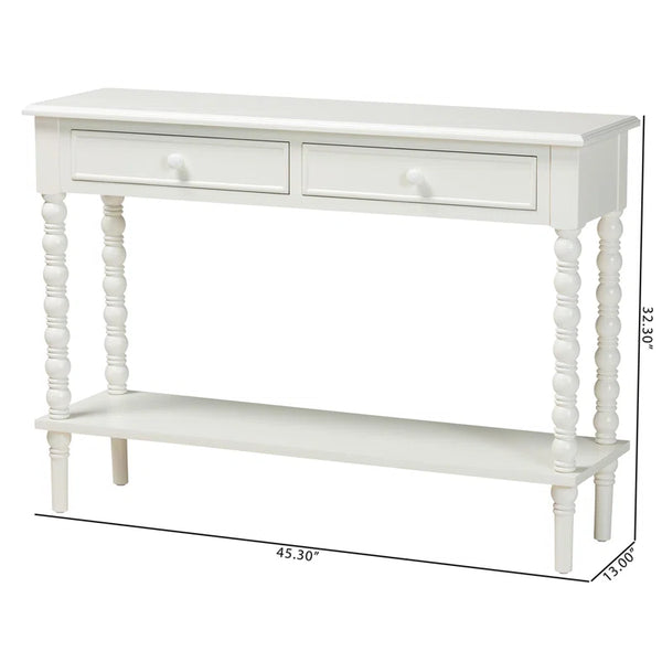 Laura Baxton Studio Malinda Classic Black Wood 2-Drawer Console Table  Wooden Bazar