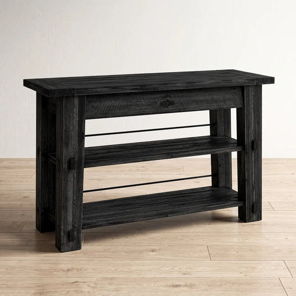 Solid Wood Top Console Table – Black Entryway & Hallway Table  Wooden Bazar