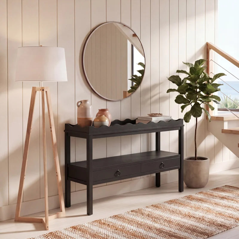 Hibbitts 2-Drawer Console Table  Wooden Bazar