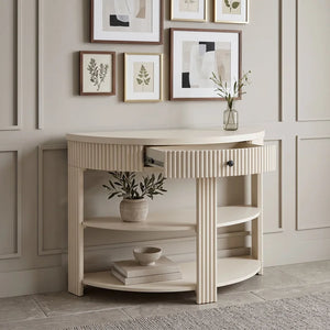 Console Table with Drawer & Shelves  Wooden Bazar