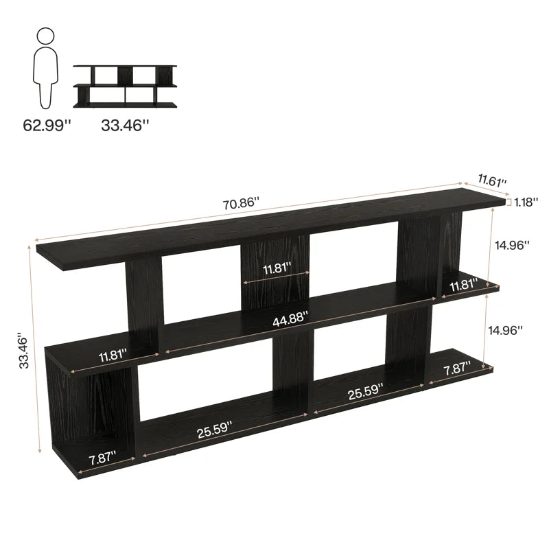 Black 3-Tier Solid Wood Top Console Table – Entryway & Hallway Table  Wooden Bazar