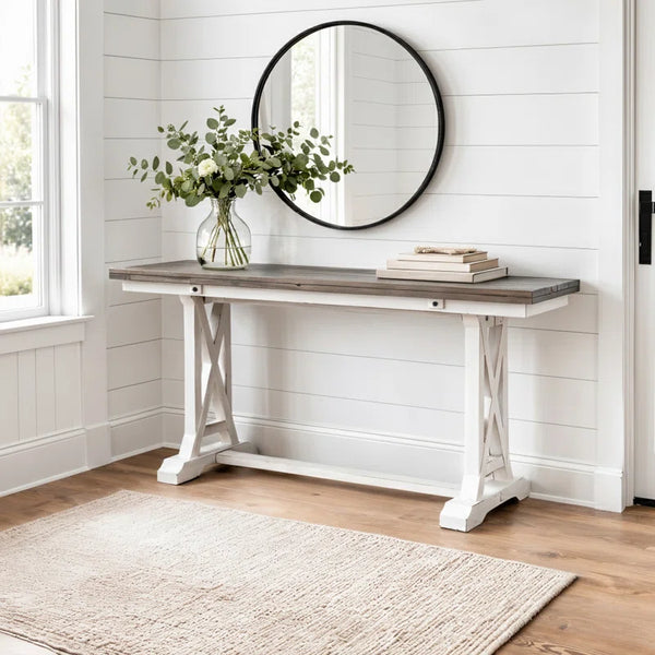 Solid Wood Flip-Top Console & Dining Table  Wooden Bazar