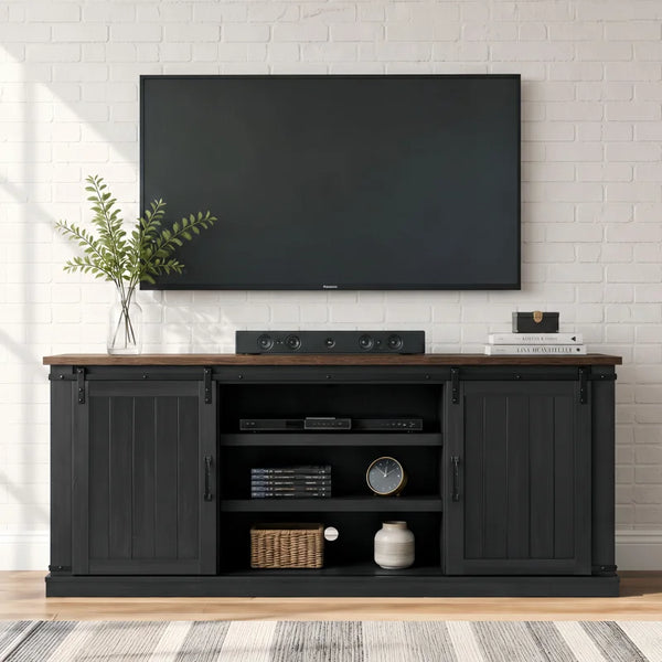 TV Stand & Media Console with Storage  Wooden Bazar