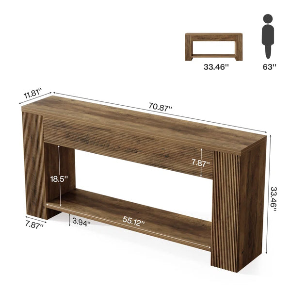 Industrial Console Table with Manufactured Wood Top  Wooden Bazar