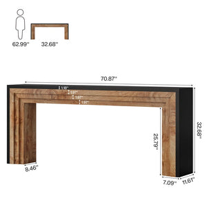 Long Console Table for Entryway  Wooden Bazar
