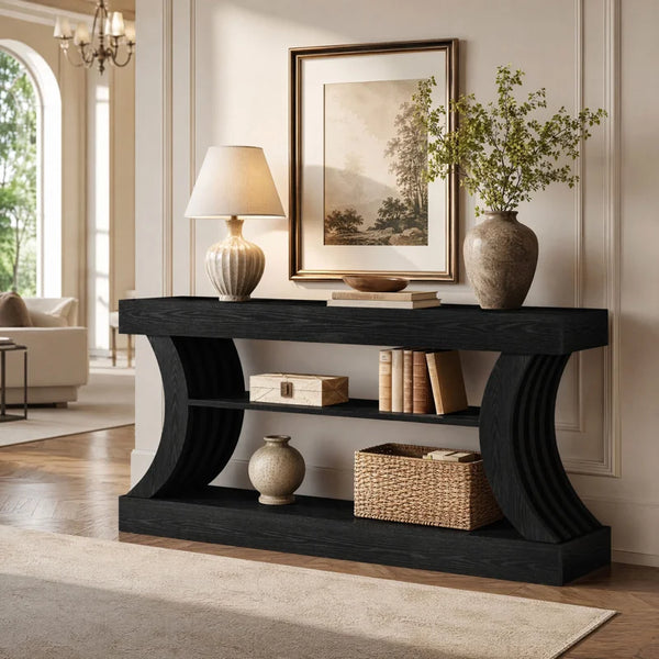 Rustic Farmhouse Console Table for Entryway & Living Room  Wooden Bazar