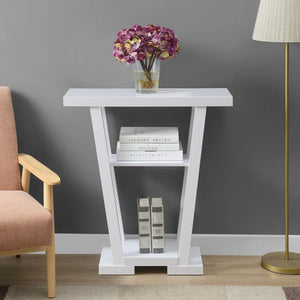 Console Table with Shelves  Wooden Bazar