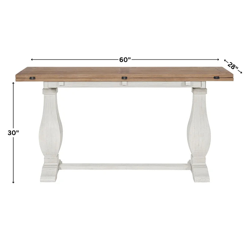 Sarcoline Solid Wood Flip-Top Sofa Console Table  Wooden Bazar