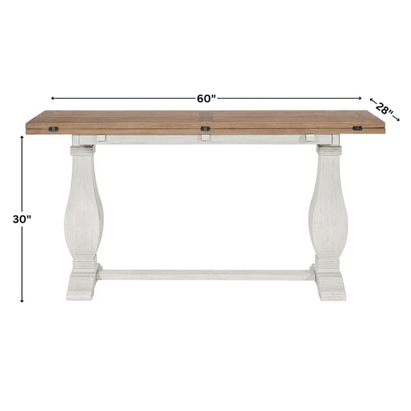 Sarcoline Solid Wood Flip-Top Sofa Console Table  Wooden Bazar