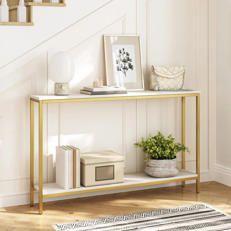 Kearria Console Table with Storage Cabinet  Wooden Bazar