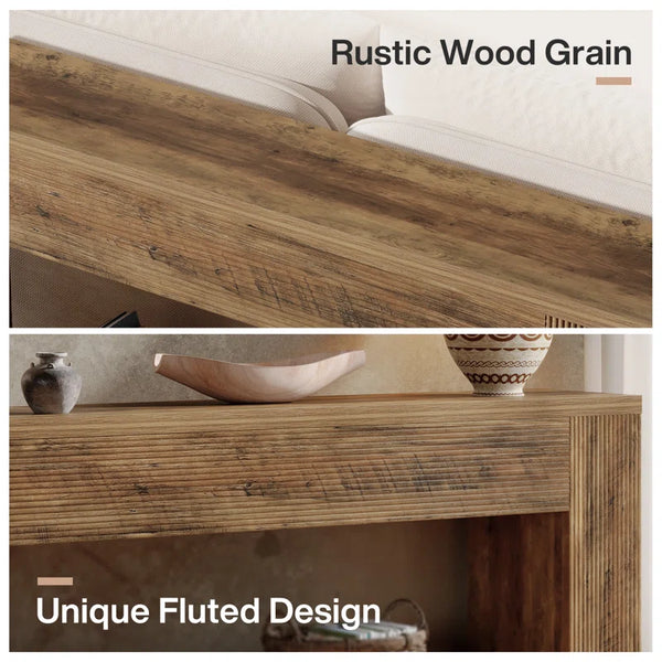 Industrial Console Table with Manufactured Wood Top  Wooden Bazar