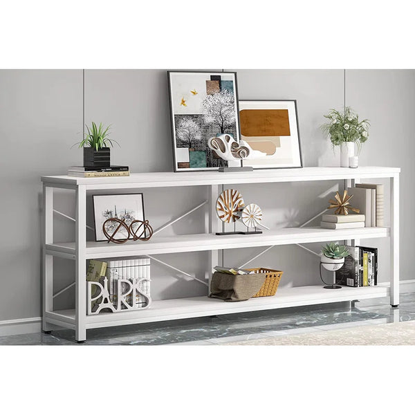 Manufactured Wood Top Console Table with Metal Frame  Wooden Bazar