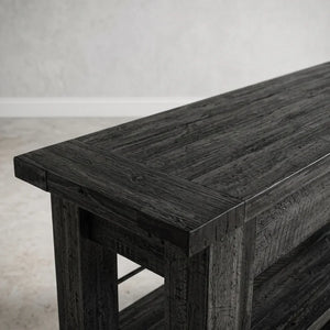 Solid Wood Top Console Table – Black Entryway & Hallway Table  Wooden Bazar