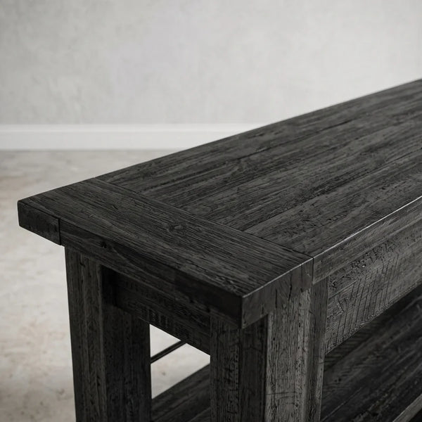 Solid Wood Top Console Table – Black Entryway & Hallway Table  Wooden Bazar