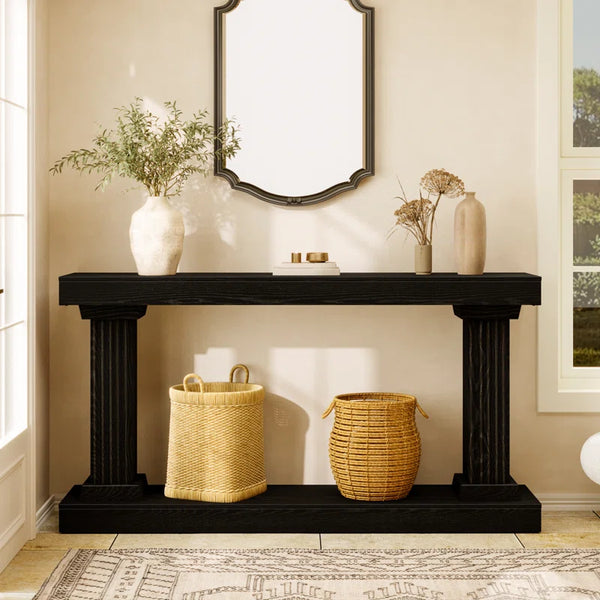 Long Wooden Rectangular Console Table for Entryway & Living Room  Wooden Bazar