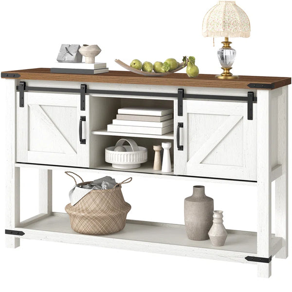 Ordonez 31.9'' H Rectangular Console Table with Shelf  Wooden Bazar