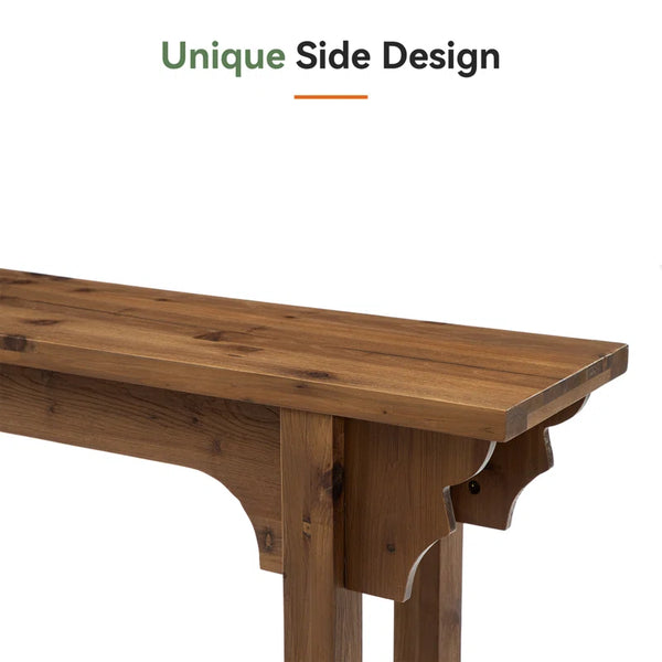Mid-Century Modern Solid Wood Console Table  Wooden Bazar