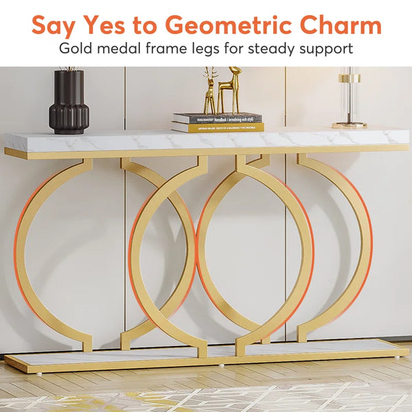 Korrion Narrow Console Table with Metal Base  Wooden Bazar
