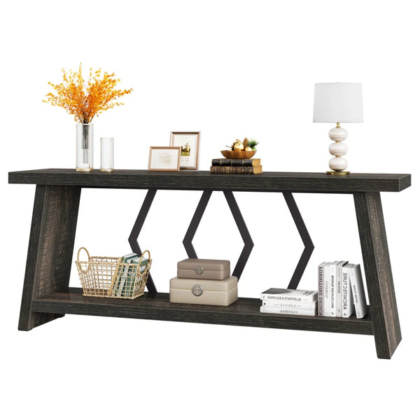 Extra-Long Console Table with Spacious Tabletop  Wooden Bazar