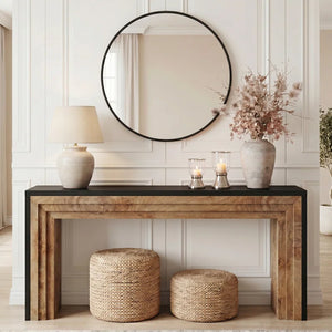 Long Console Table for Entryway  Wooden Bazar