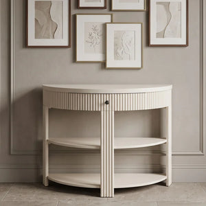 Console Table with Drawer & Shelves  Wooden Bazar