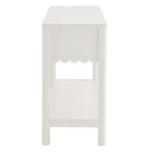 Emmeline 3-Drawer Scalloped Console Table  Wooden Bazar