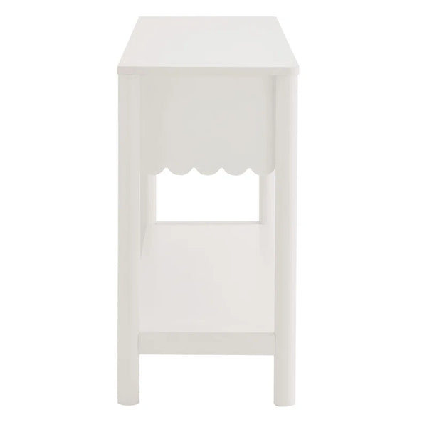 Emmeline 3-Drawer Scalloped Console Table  Wooden Bazar