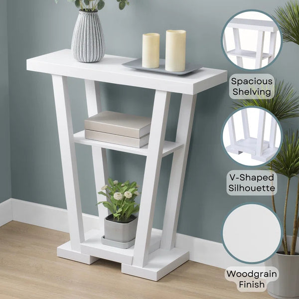 Console Table with Shelves  Wooden Bazar