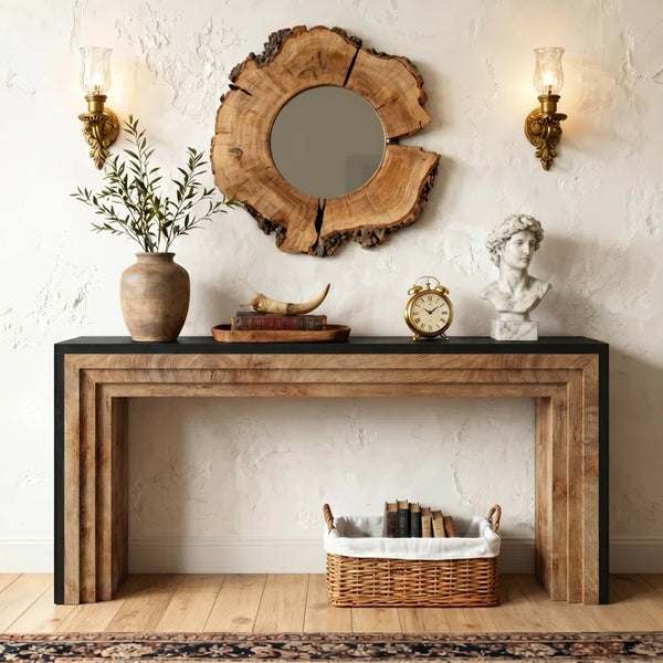 Long Console Table for Entryway  Wooden Bazar