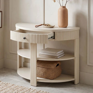 Console Table with Drawer & Shelves  Wooden Bazar