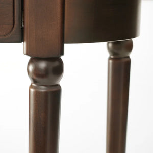 Traditional Small Solid Wood Top Console Table with Drawer & Shelf – Turned Legs  Wooden Bazar