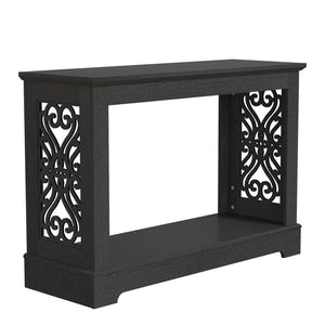 Wood Console Table with Open Shelf  Wooden Bazar
