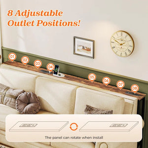 Sofa Console Table with Power Outlets & USB-C Ports  Wooden Bazar