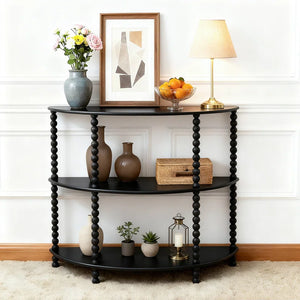 Tier Half-Moon Console Table – Vintage Entryway Table  Wooden Bazar