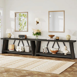 Extra-Long Console Table with Spacious Tabletop  Wooden Bazar