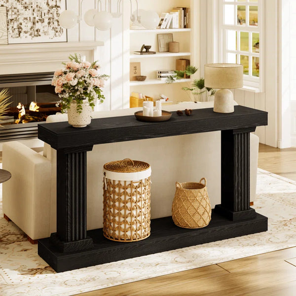 Long Wooden Rectangular Console Table for Entryway & Living Room  Wooden Bazar
